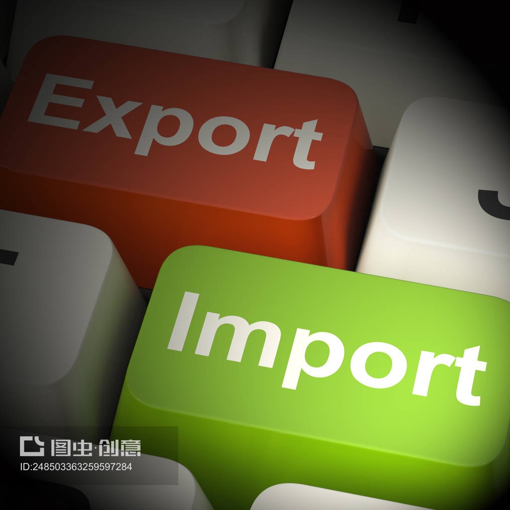 进出口钥匙显示贸易三维渲染Export And Import Keys Showing Trade 3d Rendering